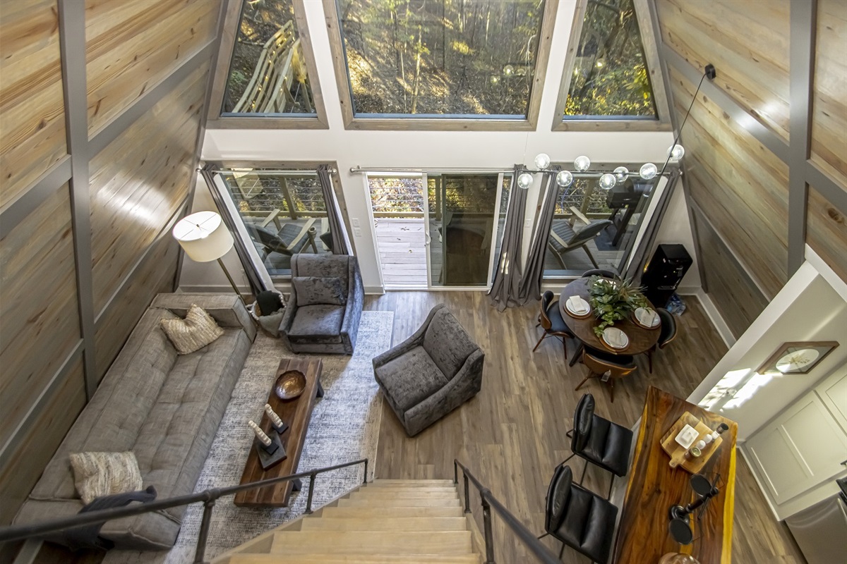 Living Room looking down from loft