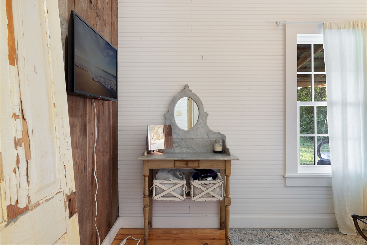 bedroom vanity area