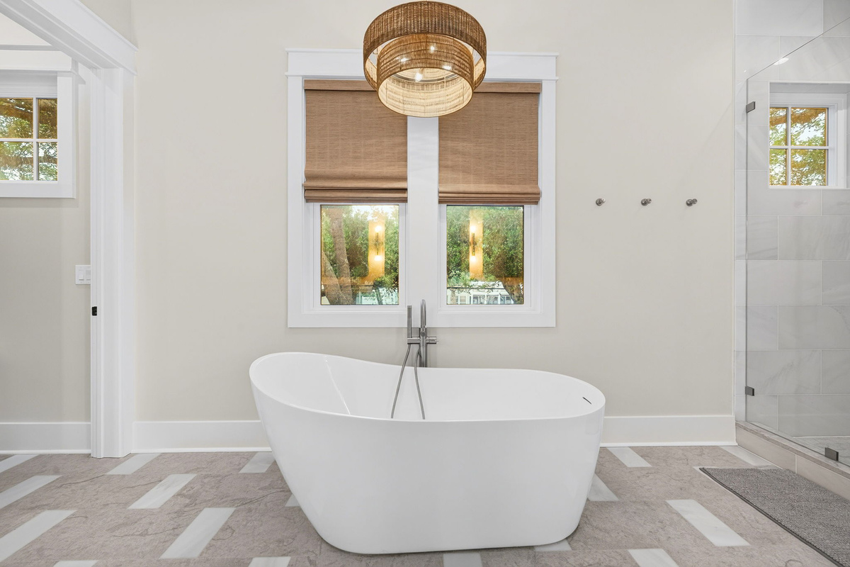 Bathroom 1: King Ensuite | Tahanan Palms | 3 38th Ave | IOP Escapes