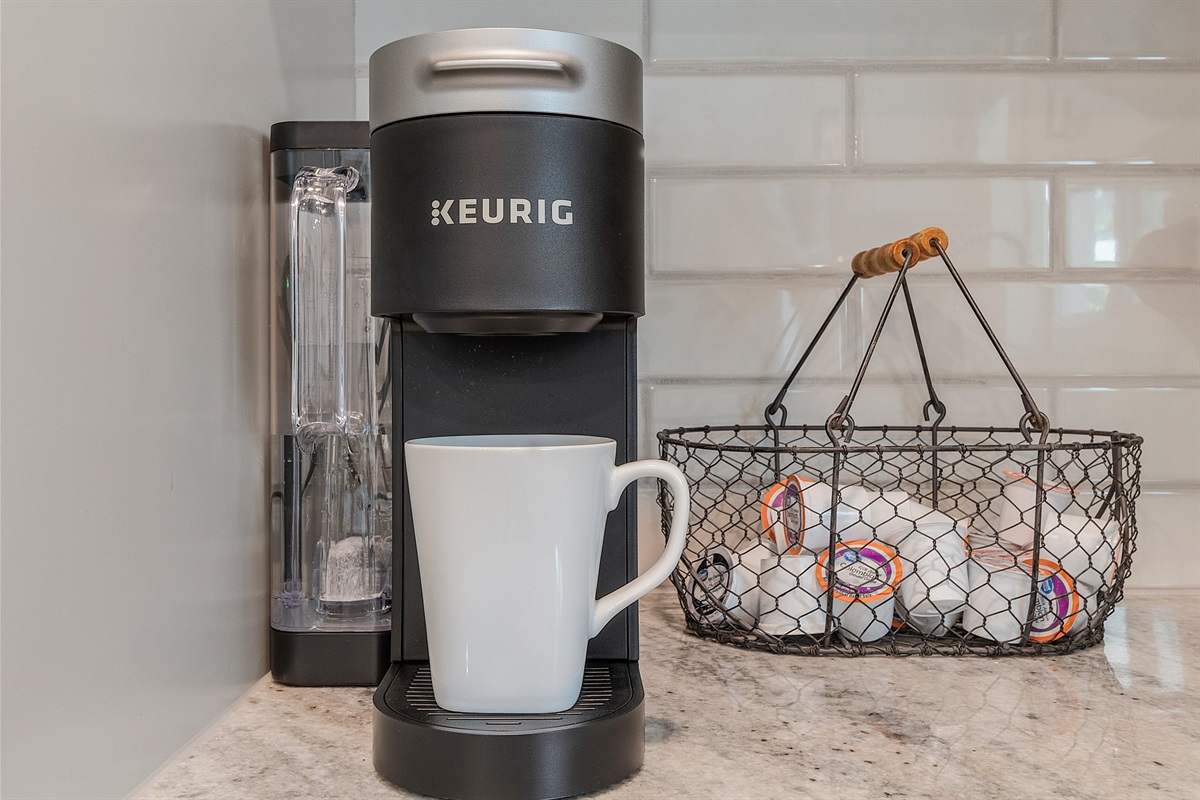 Yep, we have a Keurig for all of you coffee drinkers!