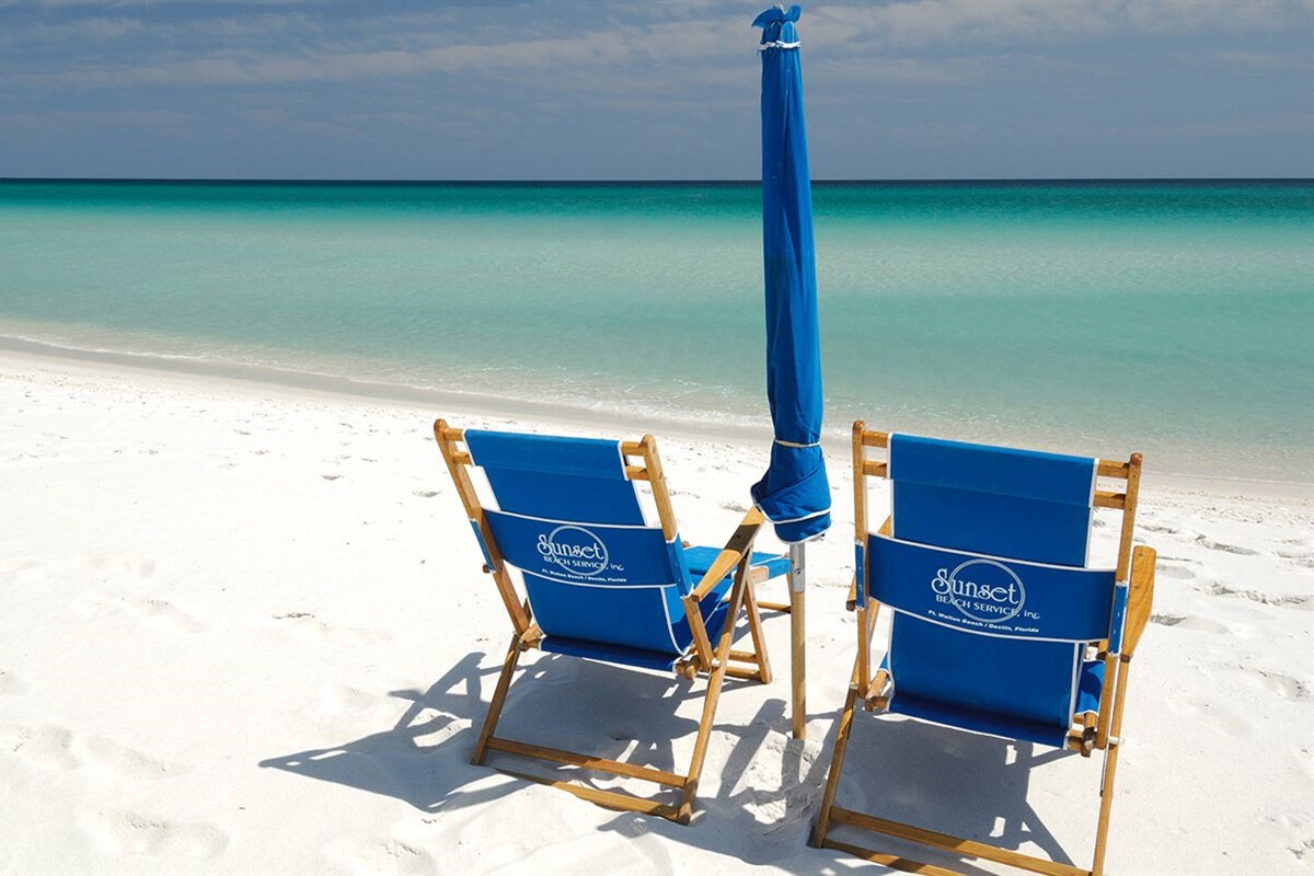 (2) Free Beach Chairs/Umbrella Included