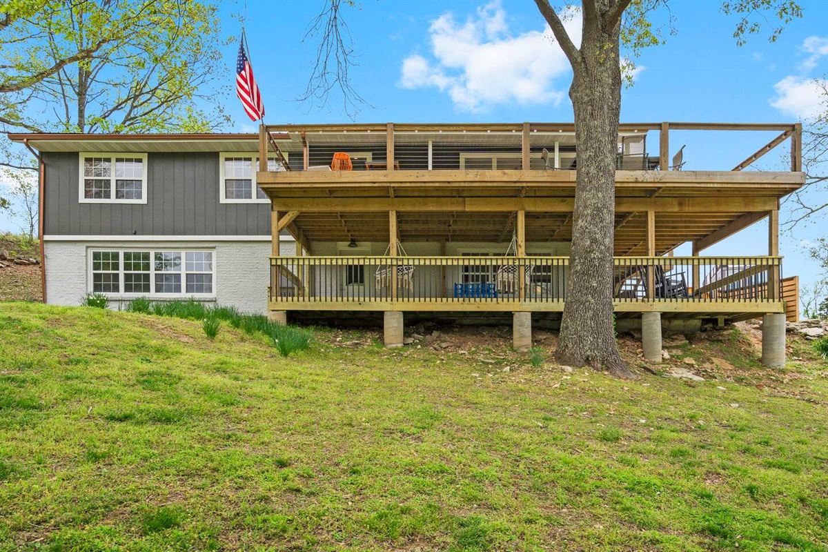 Expansive yard for games, play, and family gatherings.