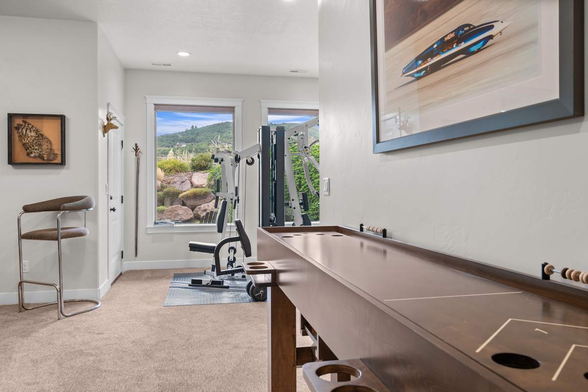 Classic shuffleboard table adds another fun activity for guests of all ages.