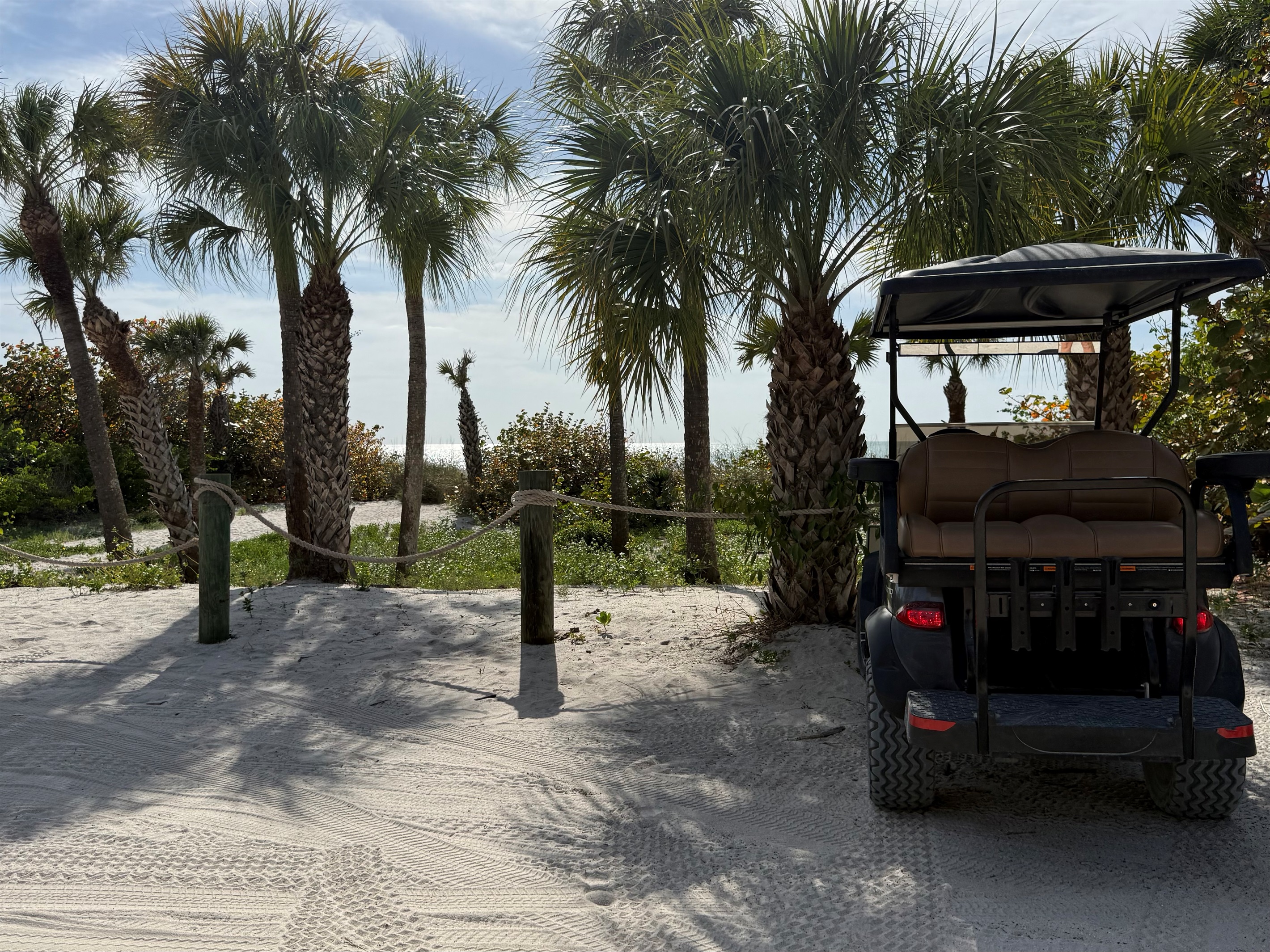 Park your cart at the beach and paradise is just steps away