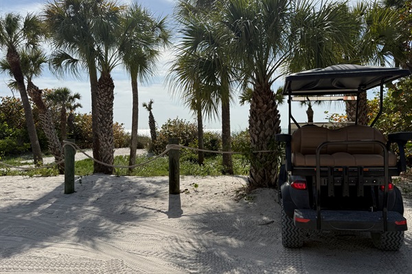 Park your cart at the beach and paradise is just steps away