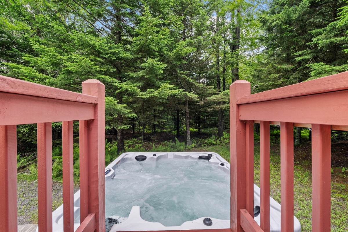 Backyard spa vibes—hot tub ready for relaxation any time of day