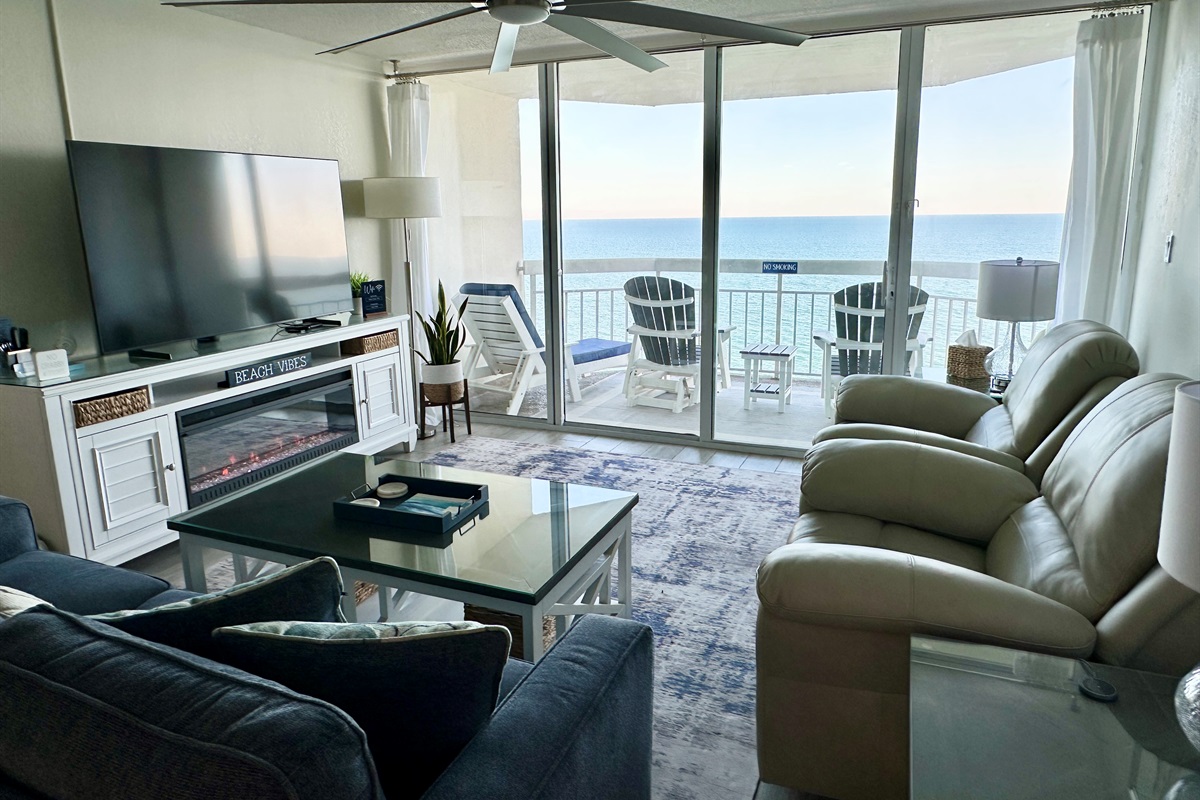 Wall of windows for the view!