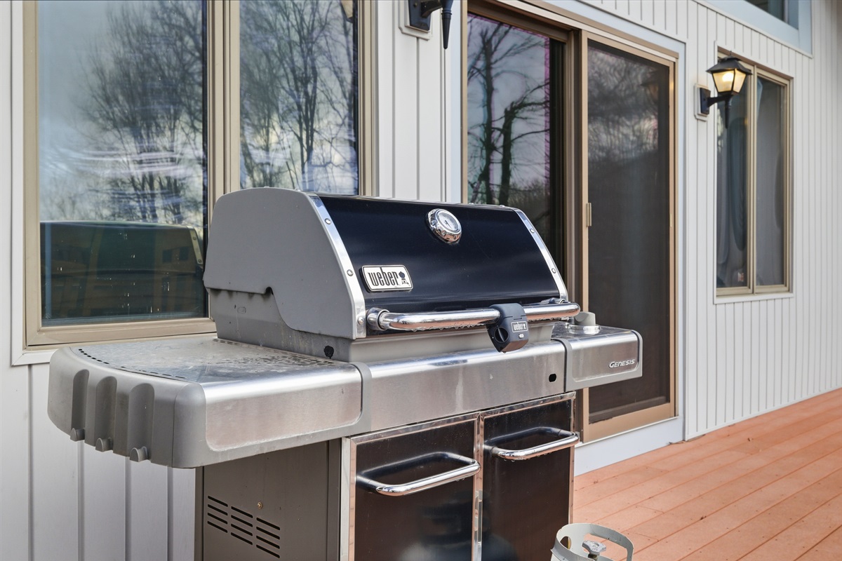 Deck with BBQ grill and seating