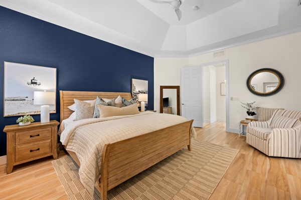 Primary Bedroom (Pool Walkout) & Attached Full Bath & Smart TV