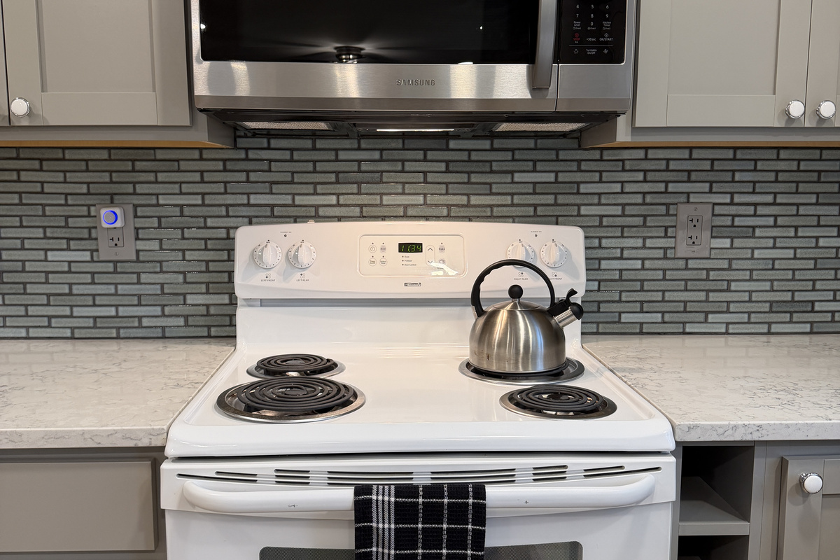 Bright kitchen with a beautiful mix of new and old