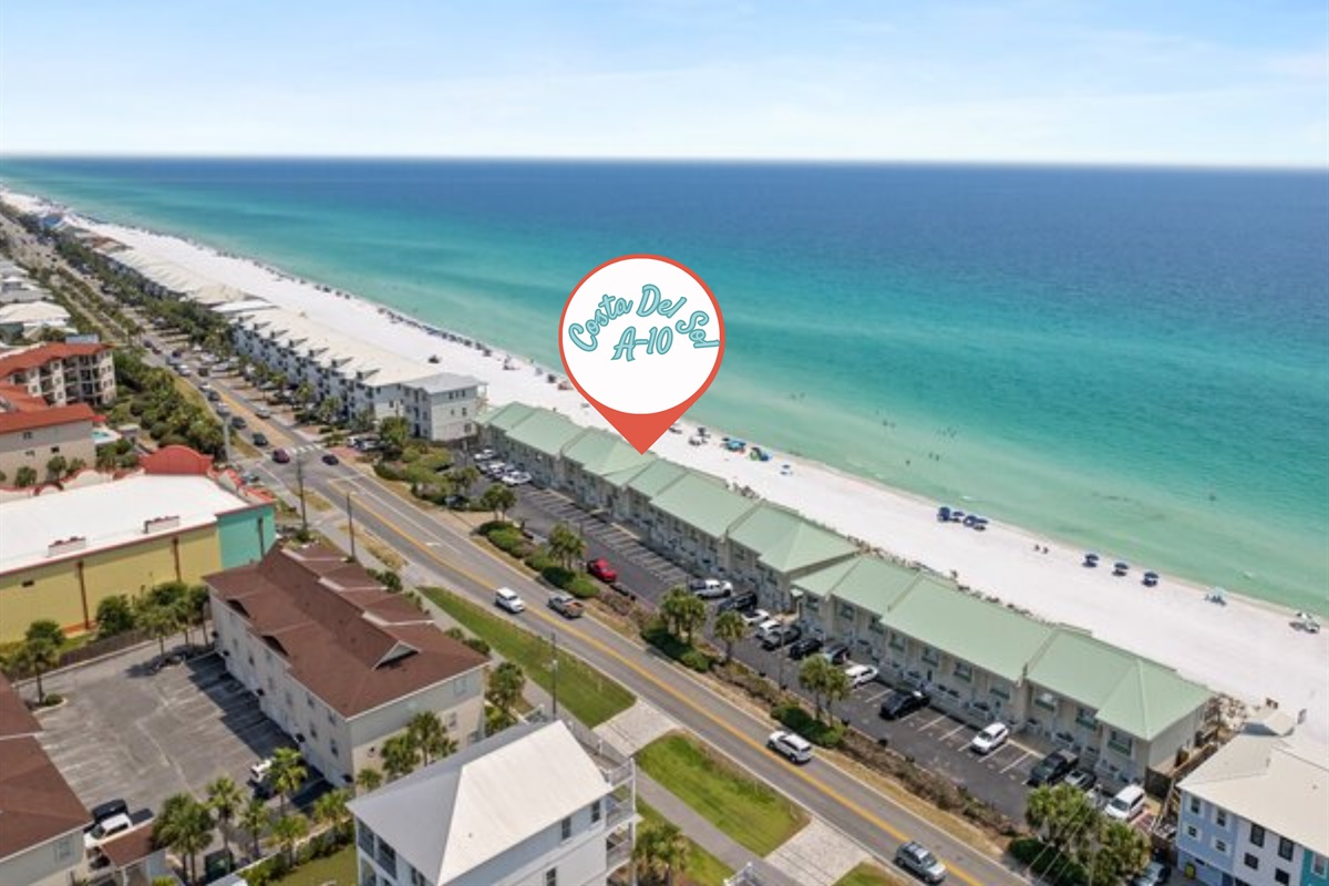 Costa Del Sol is located next to Frangista Beach, the charming crown jewel of Miramar Beach, and features wide sidewalks for walking and biking!