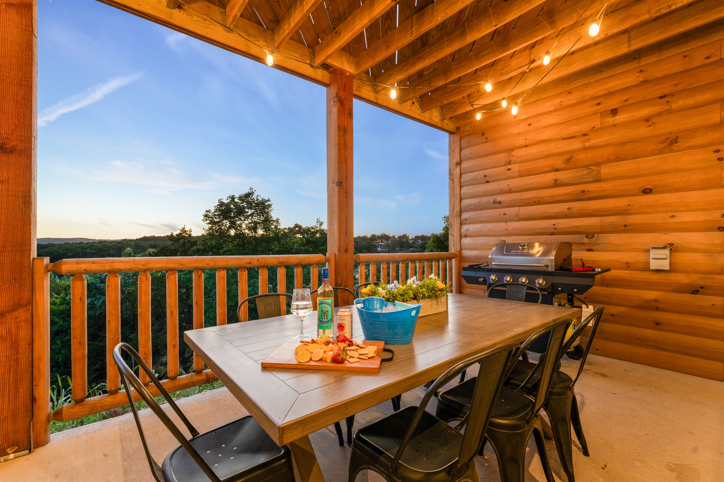 Spacious outdoor dining and grilling setup for easy summer evenings.