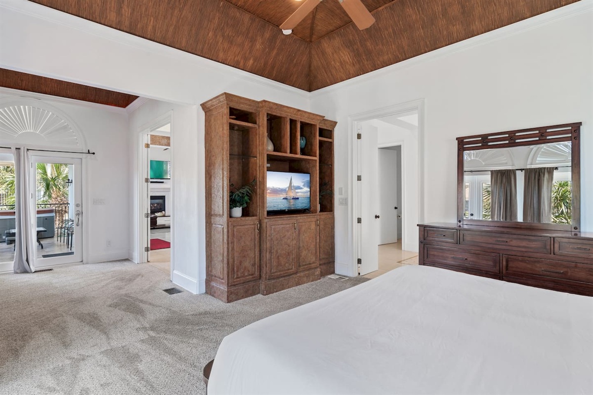 Primary suite with private lounge area and sleeper sofa