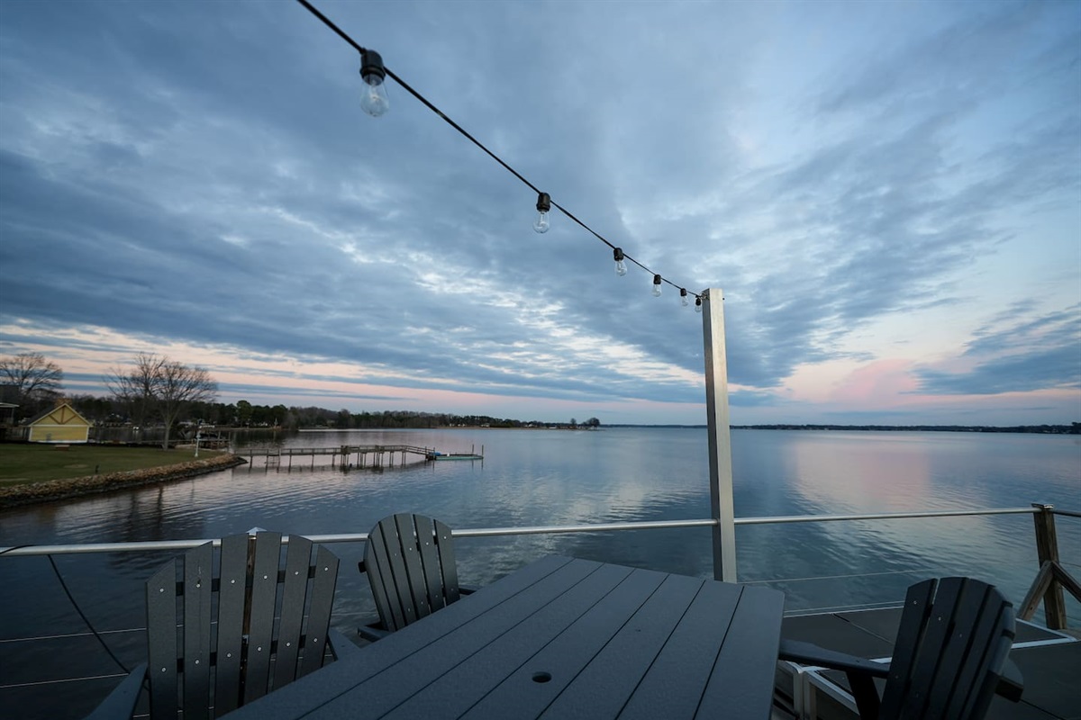 View of Lake Norman from second level of dock.