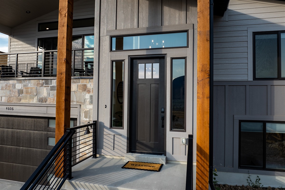 Charming covered entrance welcoming you to Eden Overlook.