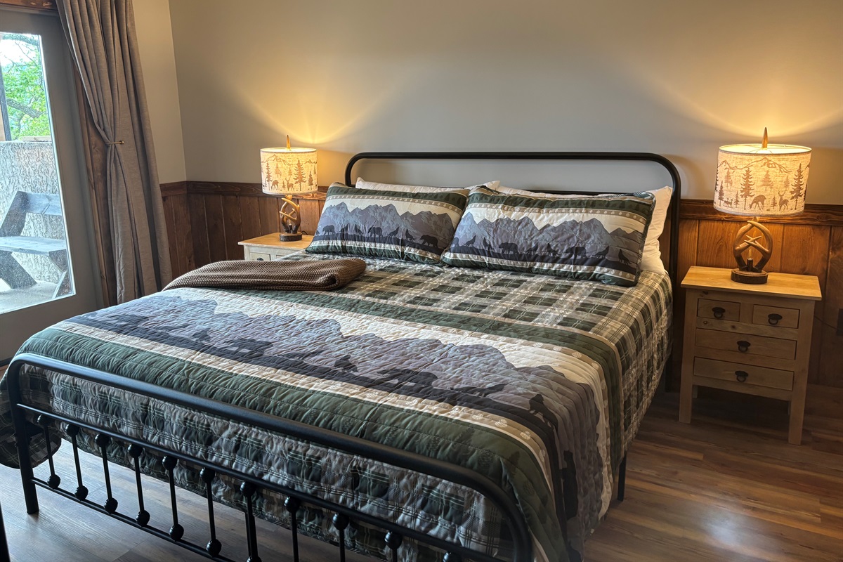 Downstairs: King Bed