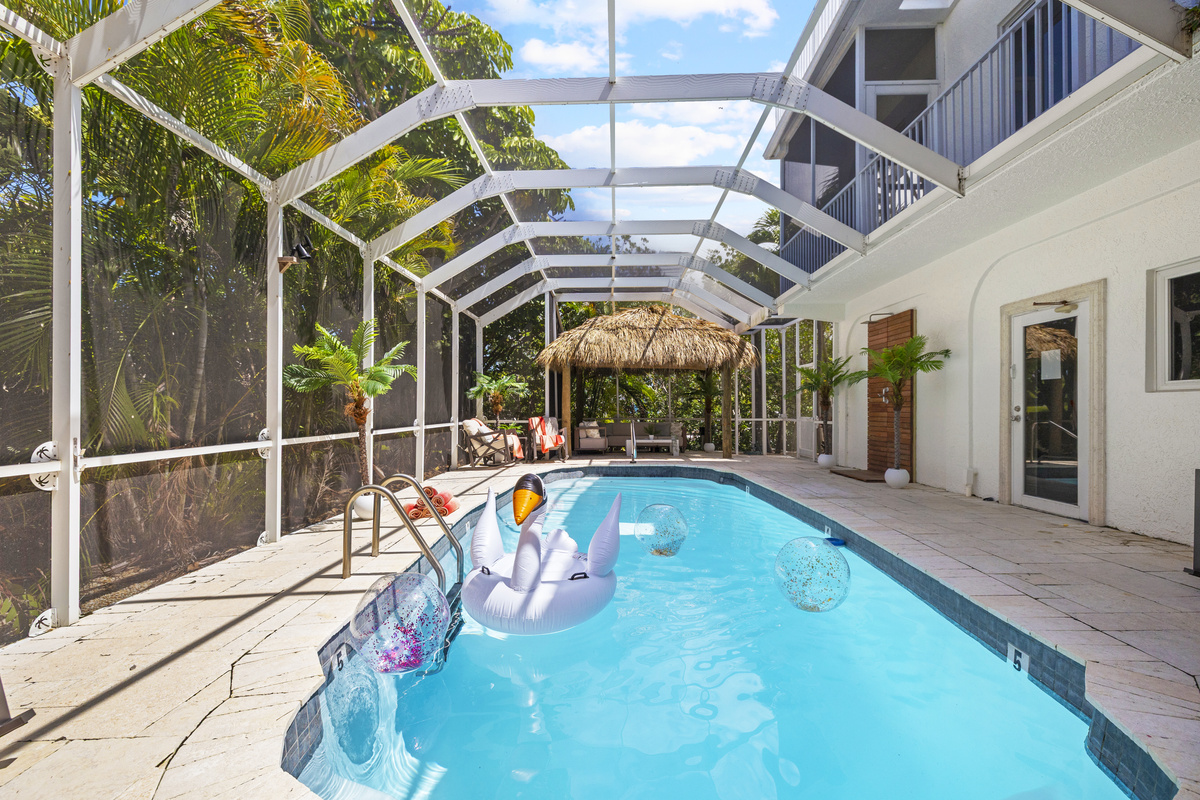 A huge heated (and chilled) pool with plenty of space to play in.