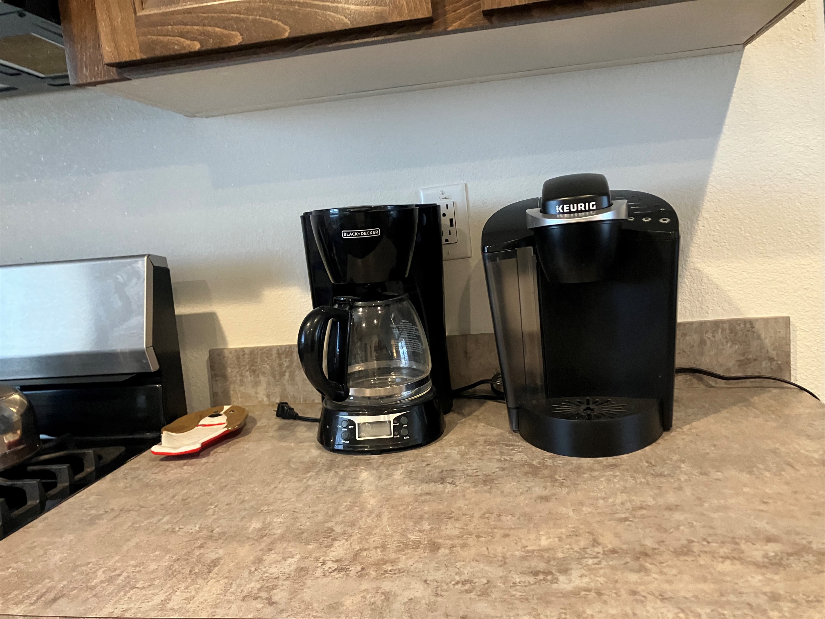 Different coffee methods -- we also have a french press