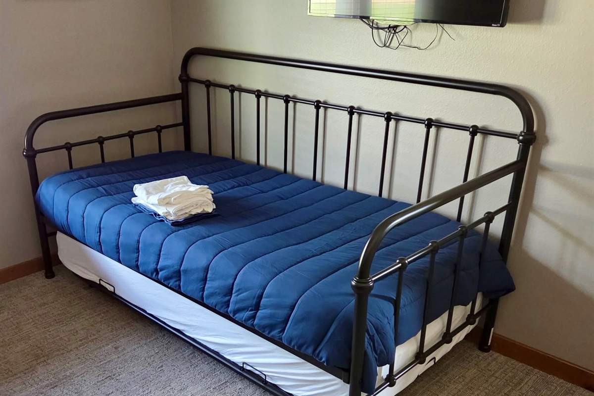 Twin maybe with trundle in Main King Bedroom