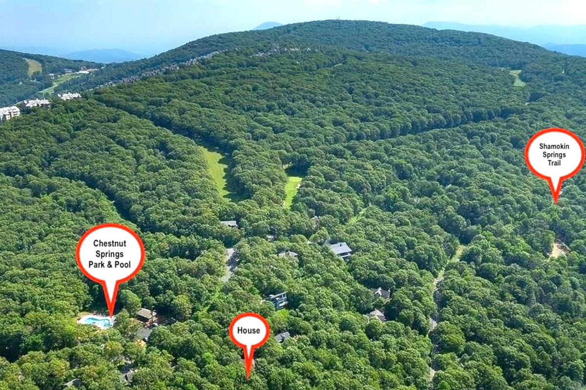 Walk to Shamokin Spings Trailhead in about 8-10 minutes for the house that is located across the street from Chestnut Springs Park, Pool, Playground, and Pavilion.