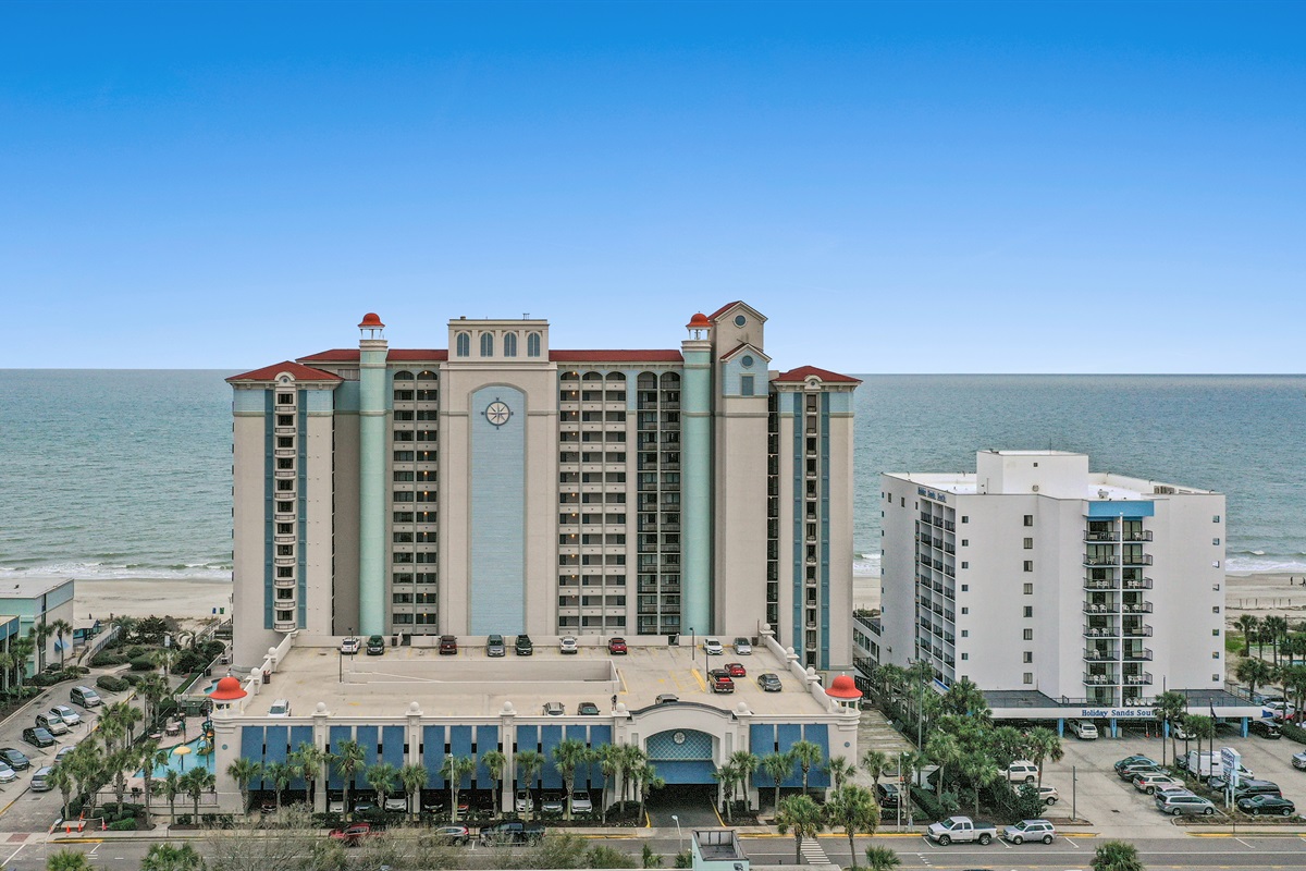 aerial view of Compass Cove Hotel