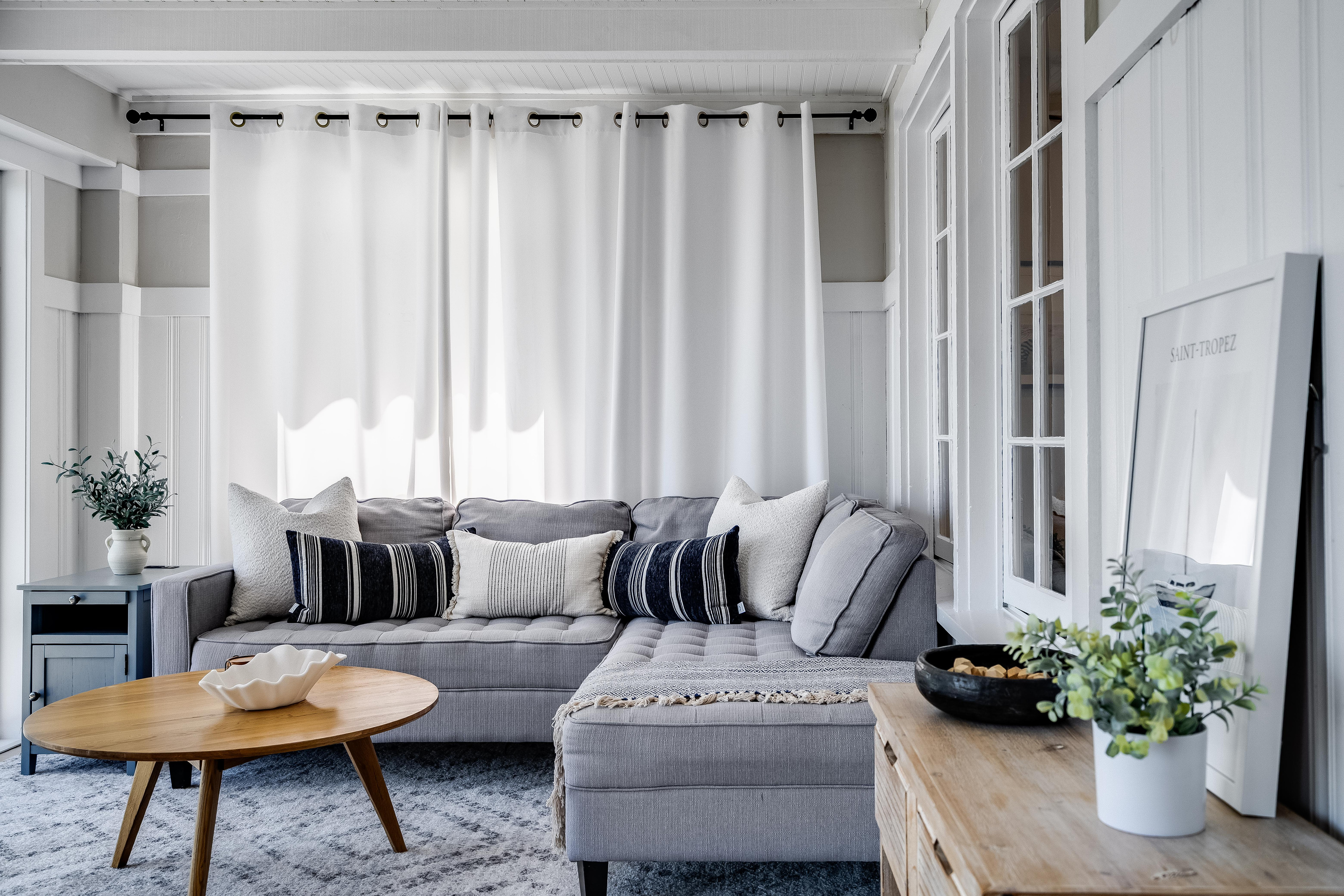 Ease into mornings in the light-filled sunroom.