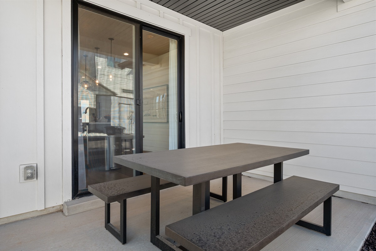 Step outside for fresh air and al fresco dining right off the main living space.