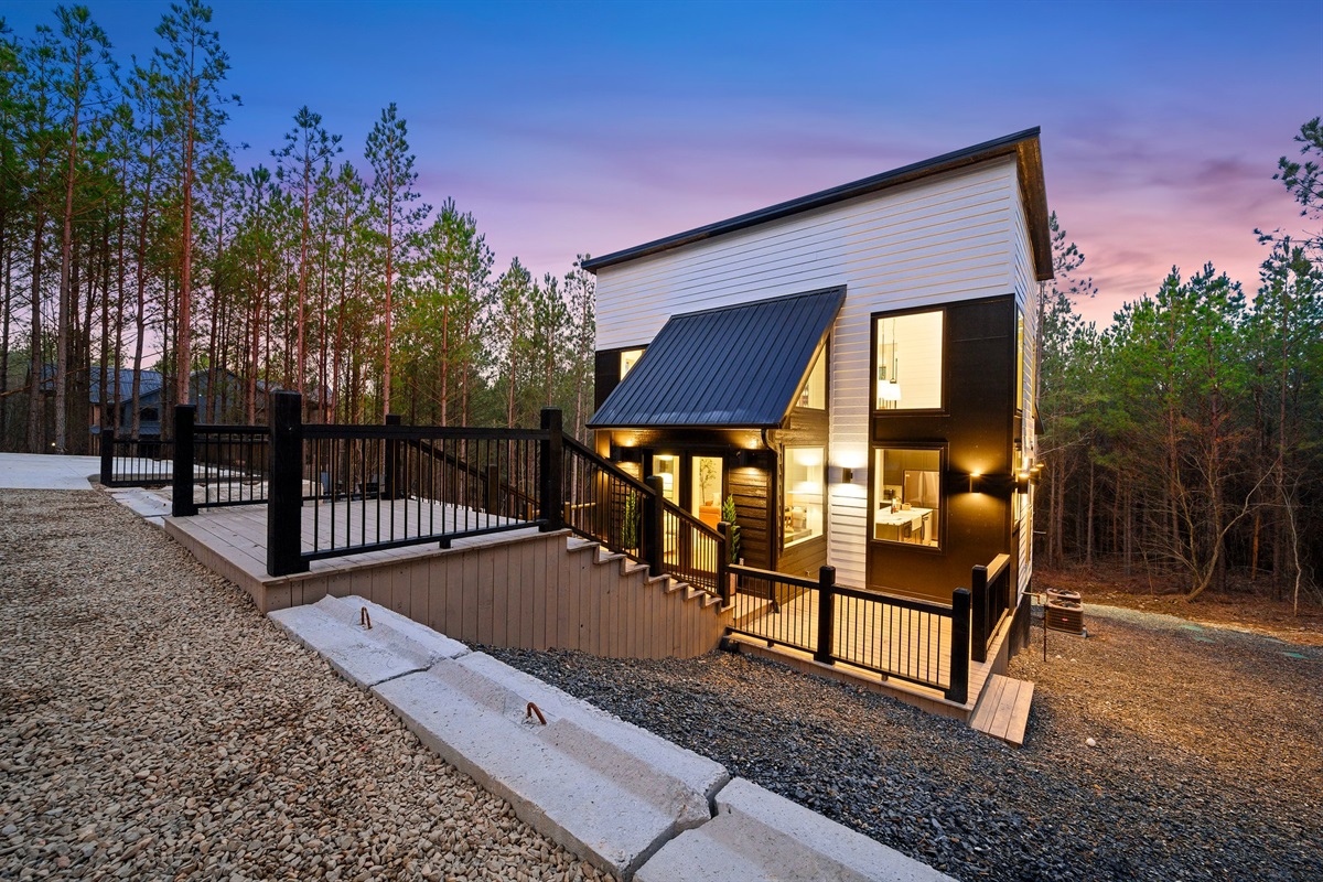 Clean lines and warm lighting welcome you home after a day outdoors.