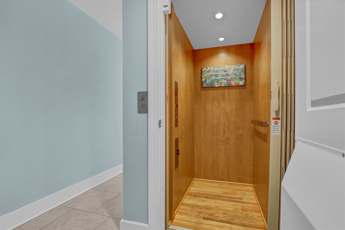 Travel between floors with ease using our private in-home elevator.