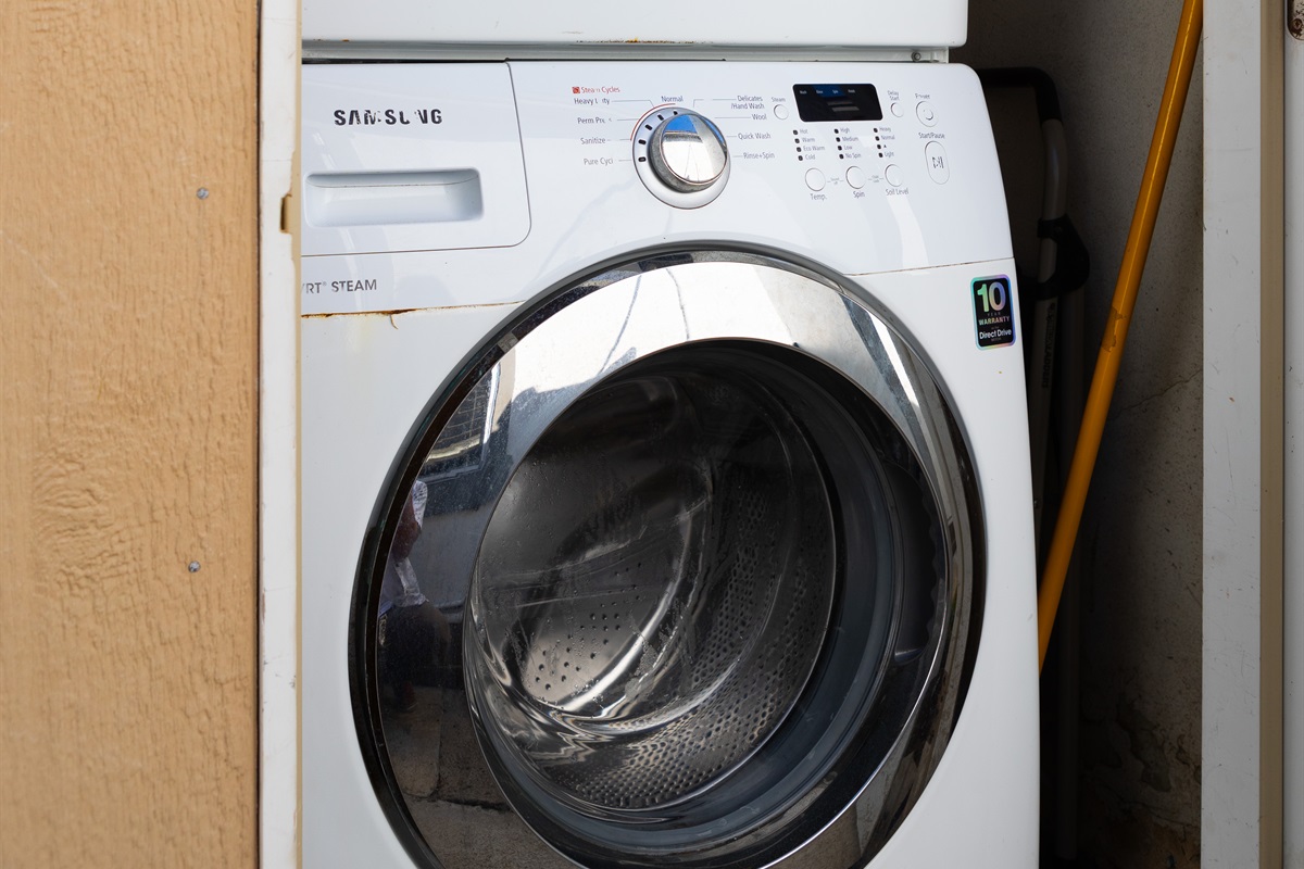 The Washer  Dryer is in an outside closet that is only for your use.