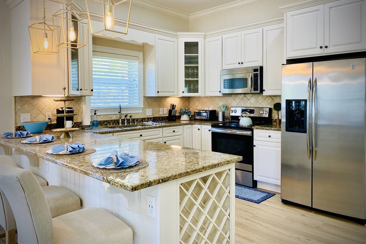 Kitchen with Additional seating -  with 4 Bar stools