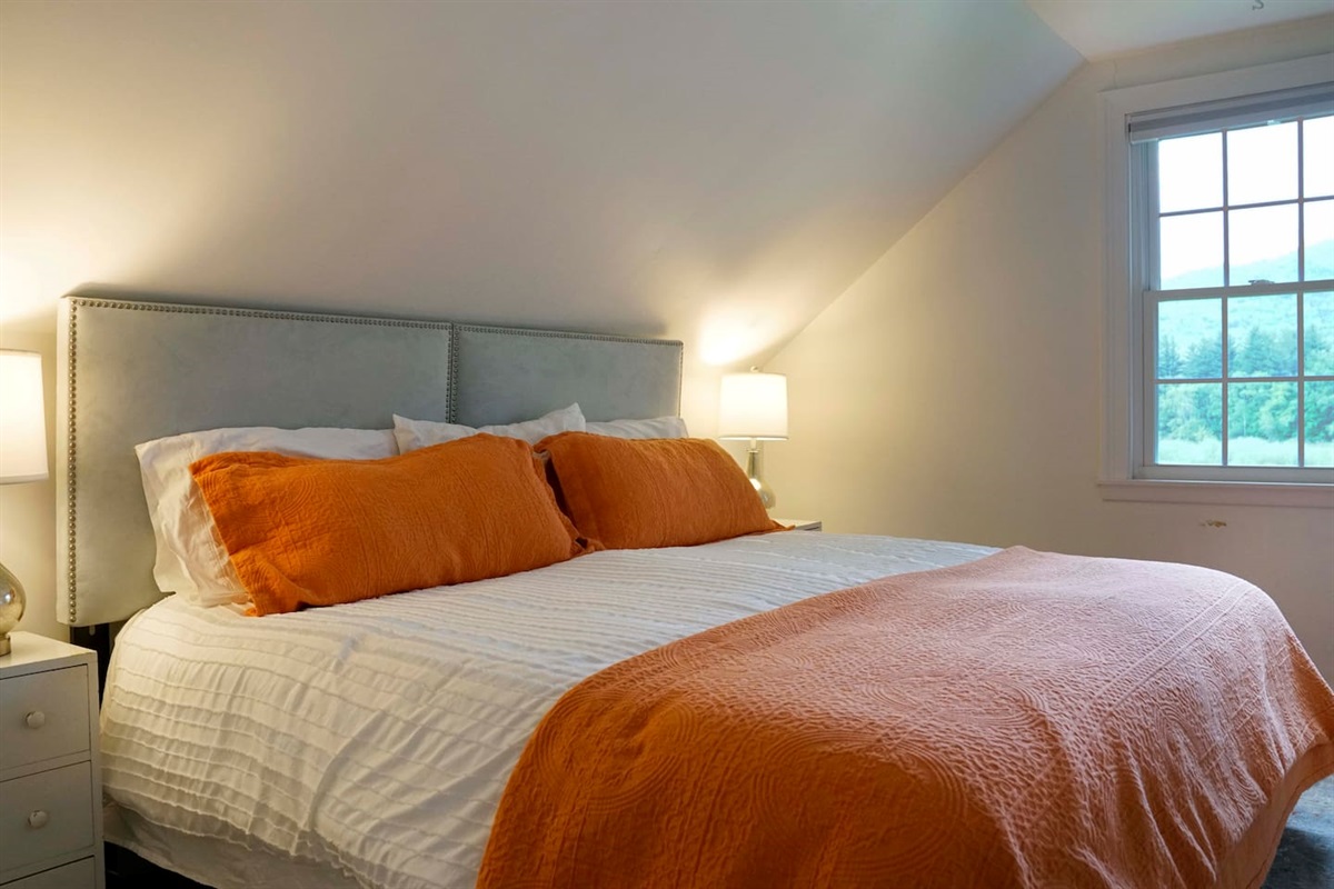 This bedroom has king-sized bed that can be separated into two twins if desired. Great views.