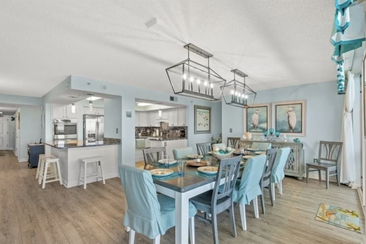 The kitchen/dining area