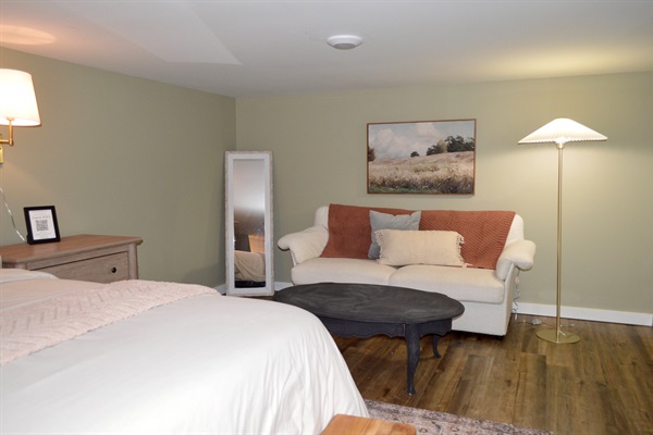 Cozy seating area in the bedroom