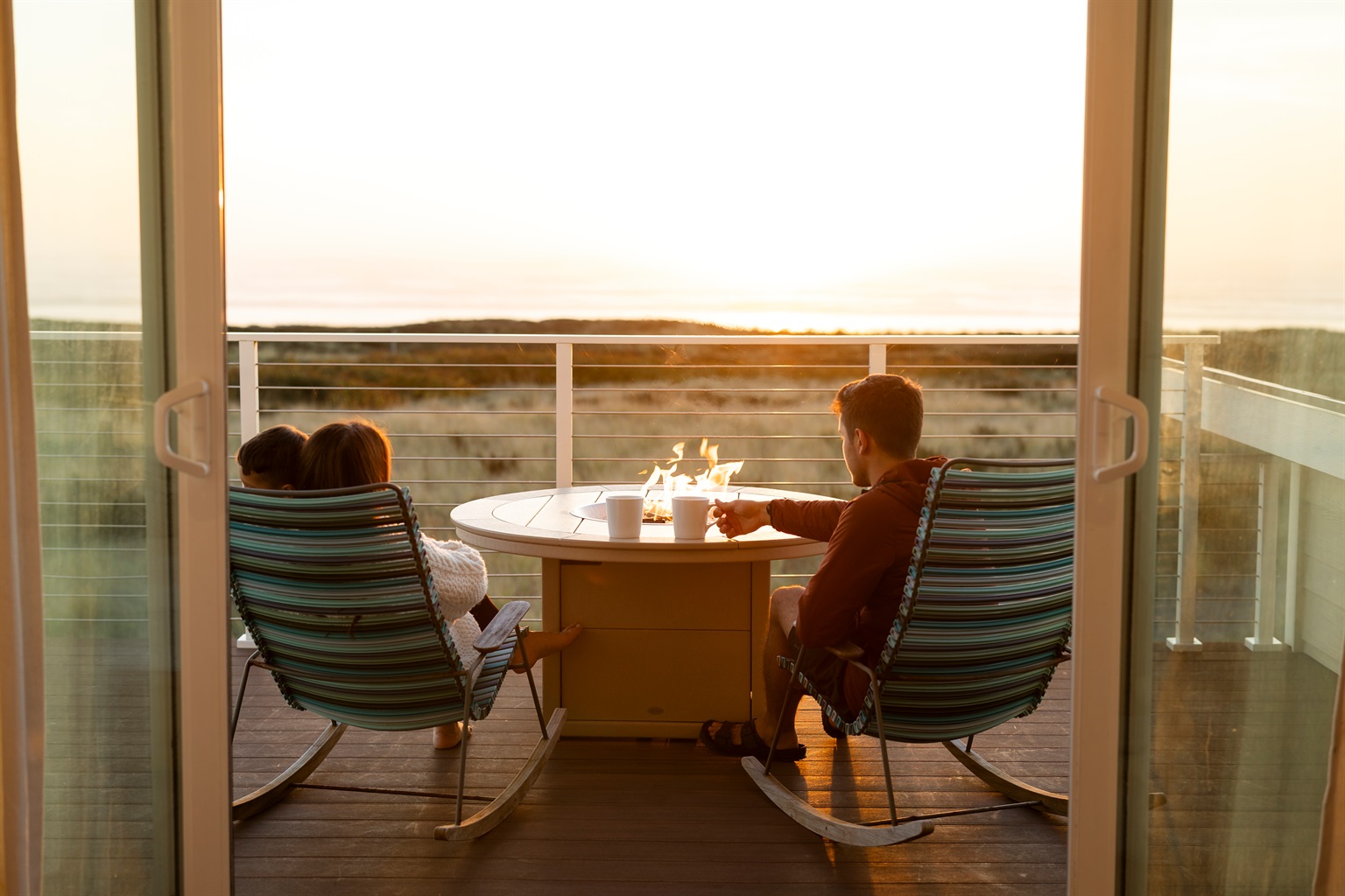 {Fire Pit} Oceanfront evenings made for family — warmth, connection, and a view that never gets old.