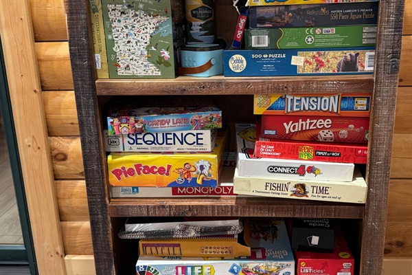 A large variety of board games for little ones and adults alike!