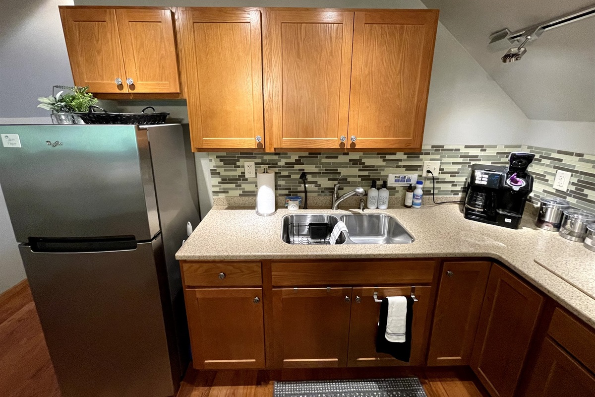 Fully stocked kitchen *No oven * in rental  Grill stove top microwave and toaster oven 