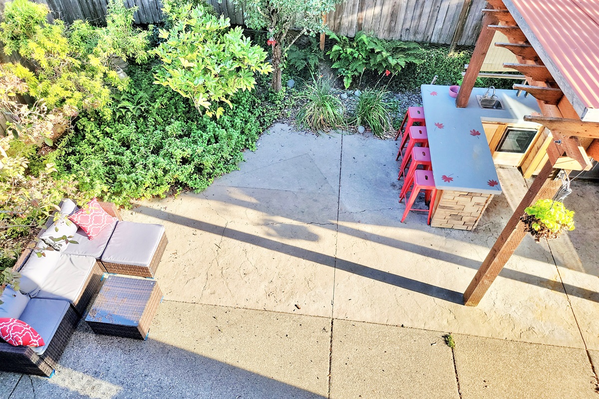 View from balcony to outdoor space 