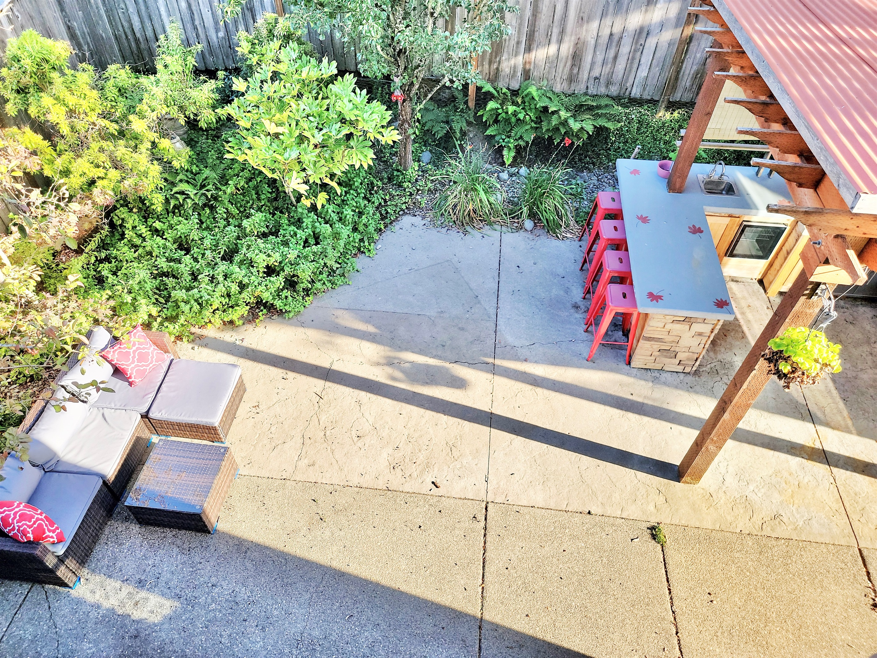 View from balcony to outdoor space 