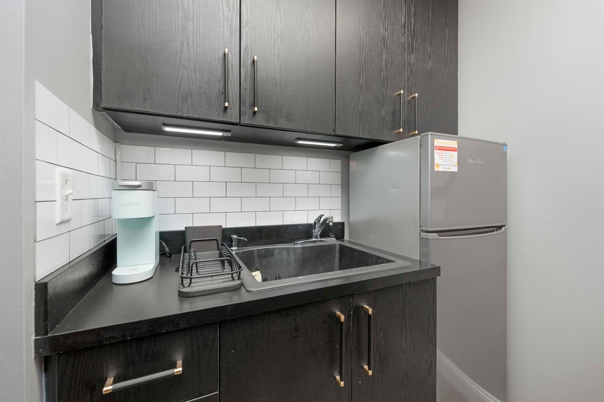 Refrigerator and coffee station