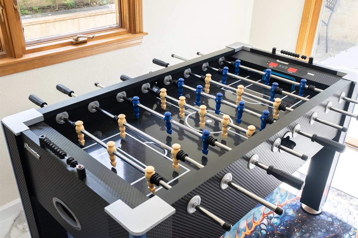 Game on! Foosball and fun in a bright, energetic lounge.