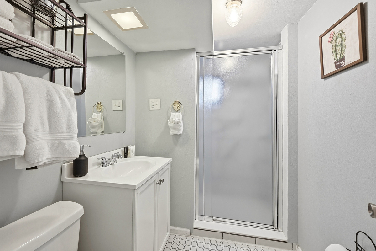 Downstairs Bathroom - A fully equipped bathroom downstairs.