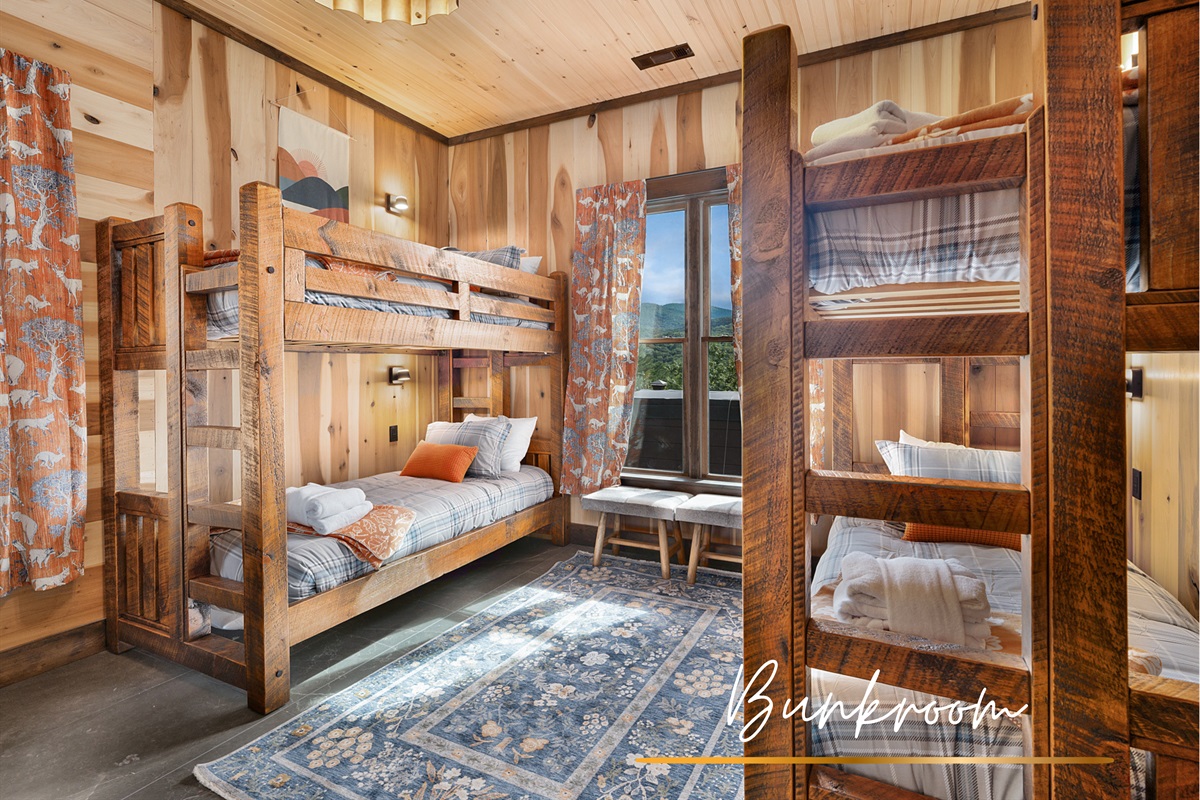 A fun and cozy bunk room with twin XL beds, perfect for kids or extra guests.