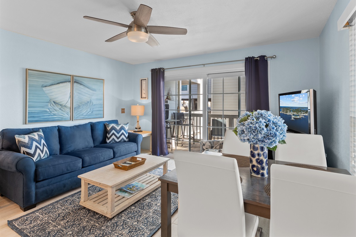 Comfortable Living Area with Dining Table 