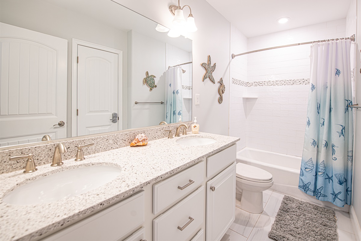 Bathroom #2 - with double vanities and combo tub/shower