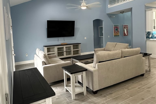 Large Open plan living room, dinning room, kitchen