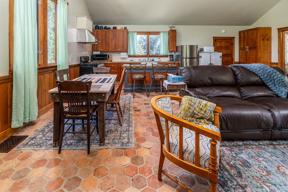 Cozy dining area perfect for meals, conversation, and gathering with family or friends.