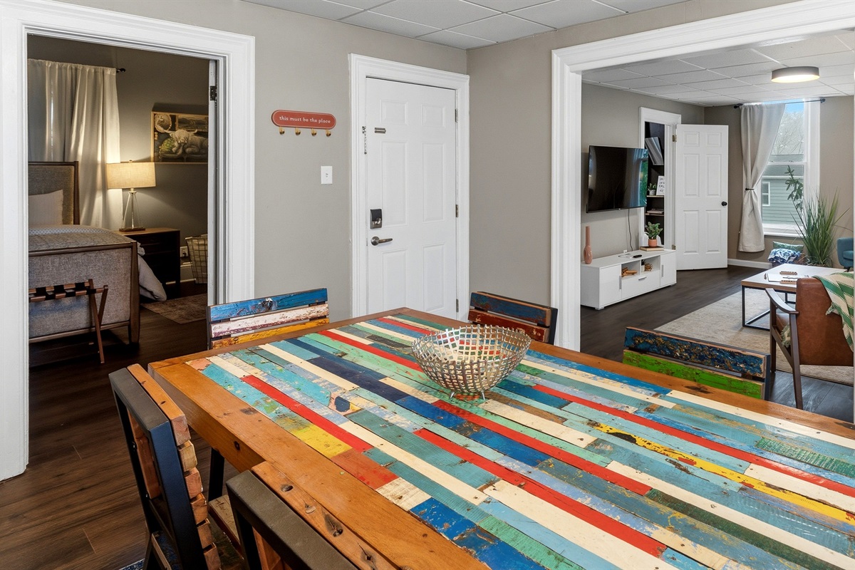 Dining room in upper unit