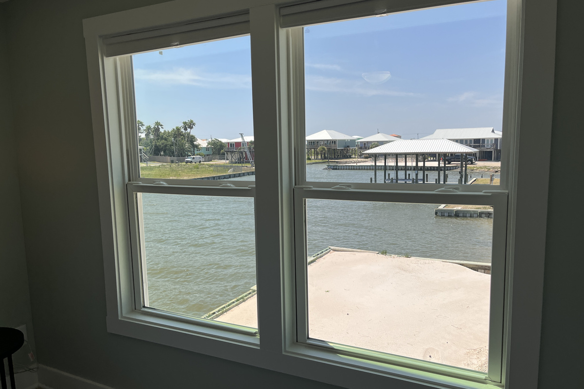 Stunning bay views visible from the guest bedroom.
