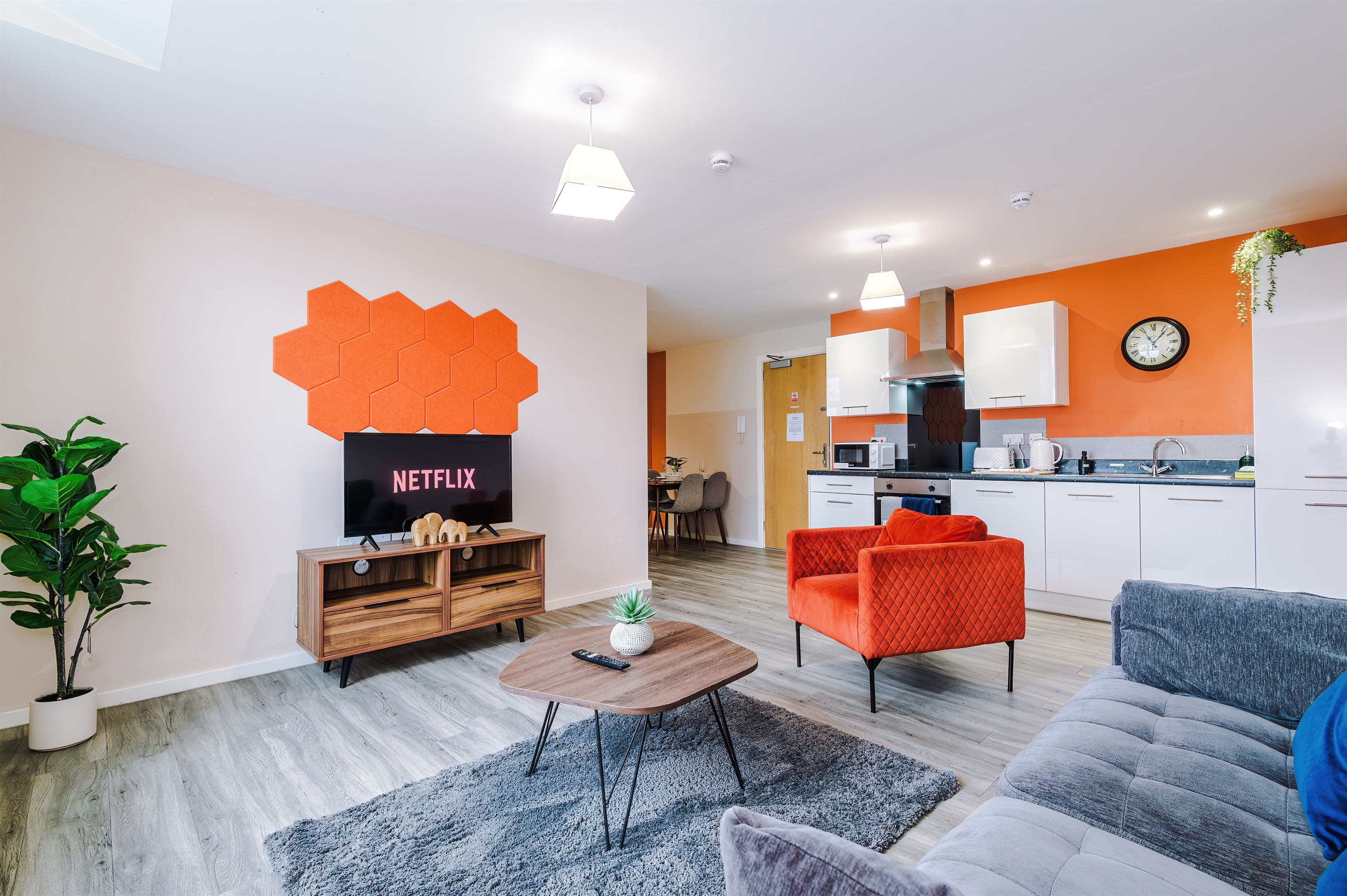 The spacious, modern & airy lounge benefits great space, comfortable sofa & chair, with a smart TV with streaming services. Fast free WiFi throughout  